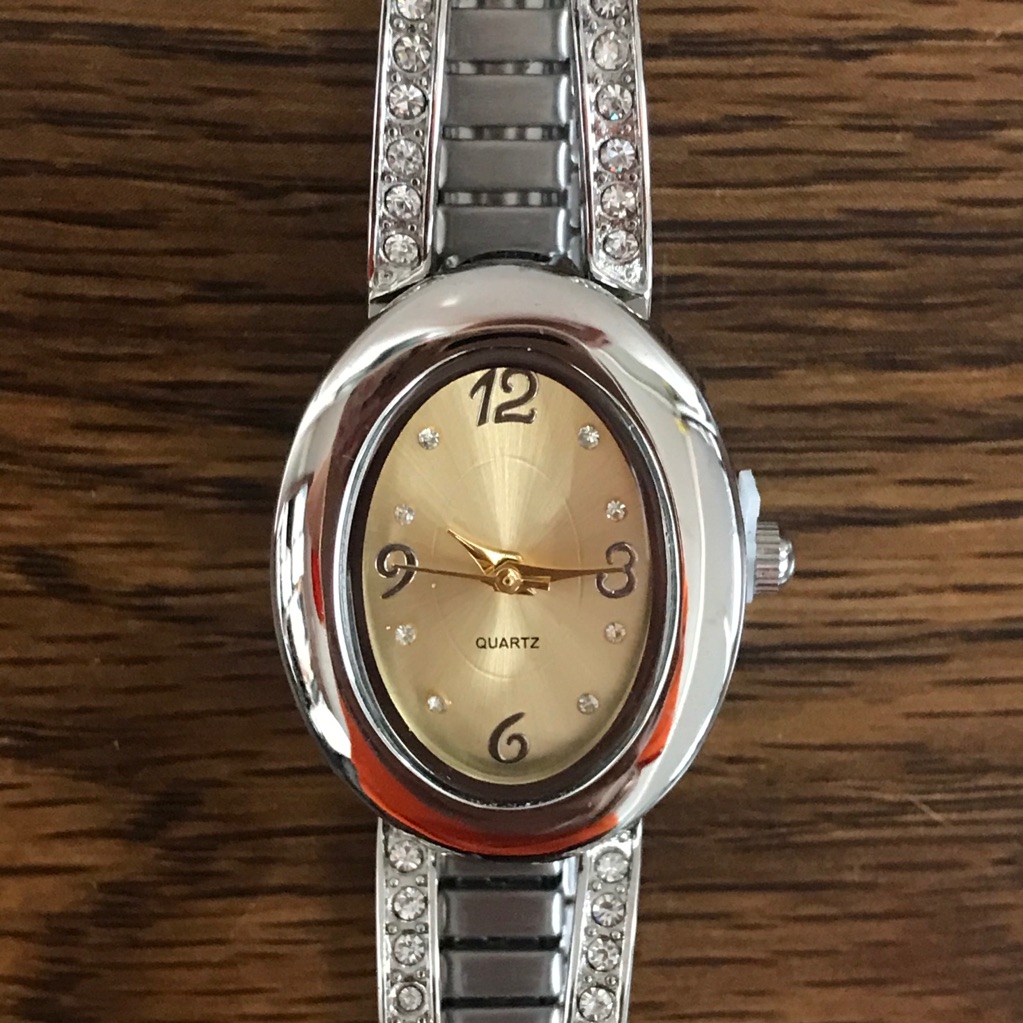 Nwt Avon Oval Two Tone Embellished Watch